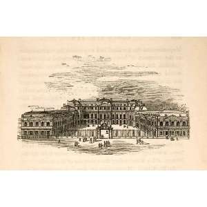  1855 Wood Engraving Palace Chateau Saint Cloud View 
