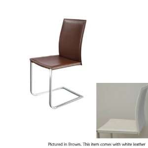  Alva White Leather Dining Chair (Set of 2)