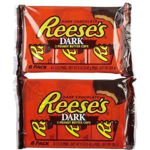 Reeses Dark Chocolate Peanut Butter Cup, 9 oz, 6 ct, 2 pk  