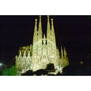 Sagrada Familia at Night   24x36 Poster