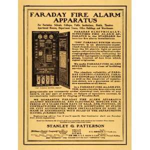  1915 Ad Faraday Fire Alarm Safety Precautions Stanley 