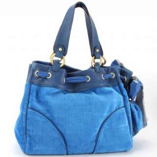NEW JUICY COUTURE Blue Croc Velour Daydreamer Tote NWT  