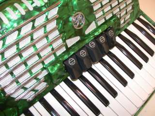 Rossetti Piano Accordion 60 Bass 34 Key 5 Switch, GREEN  