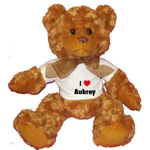  I Love/Heart Aubrey Plush Teddy Bear with WHITE T Shirt 