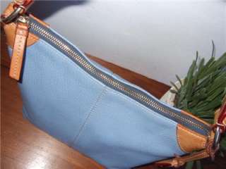 Dooney & Bourke Chic Blue Peppled Leather Shoulder Bag Handbag Purse 