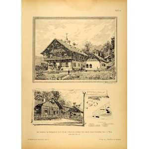  1892 Print Otto Hieser Architect Austria Architecture 
