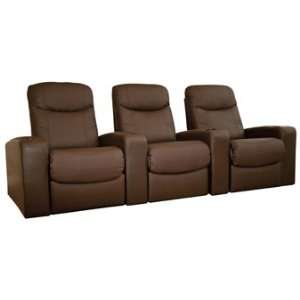  Baxton Studios Cannes Theater Seating in Brown Set of 3 by 