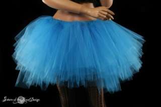 LAYERED TUTU DANCE ROLLER DERBY BALLET TURQUOISE POOFY  