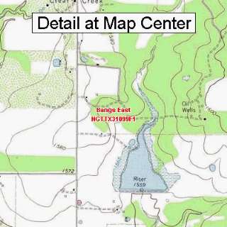   Topographic Quadrangle Map   Bangs East, Texas (Folded/Waterproof