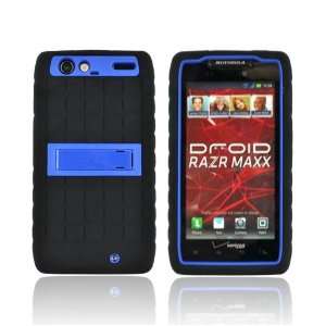  For Motorola Droid RAZR MAXX Blue Black Hard Silicone Case 
