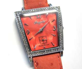 Rare Lucien Piccard Royale 26381OR Orange Trapezoid Shaped Dial Ladies 