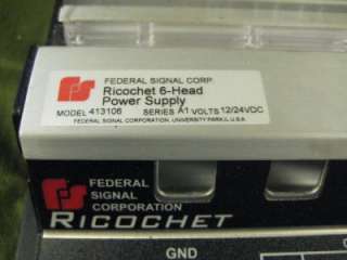 Federal Signal Ricochet 6 head Power Supply 413106 Tow Truck Police 