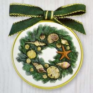  Barlow Designs Classic Ornaments   Pine Wreath with Shells 