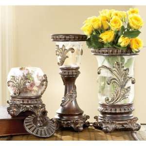   Glass Vases & Polystone Dental Mold Rims Leaf Accents