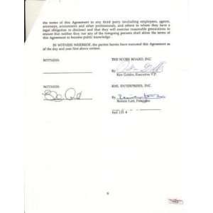 Ronnie Lott Signed Score Board Contract Jsa Coa Hof   Sports 