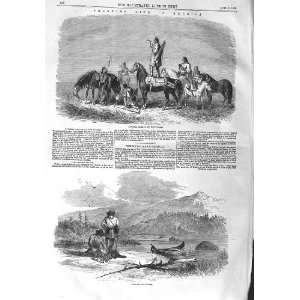    1858 AMERICA PAWNEES INDIANS SCENE TRAPPING BEAVER