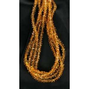   CITRINE FACETED IRREGULAR RONDELLE BEADS AAA~ 