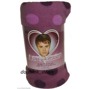  Justin Bieber Purple Polka Dots Super Soft Fleece Throw 