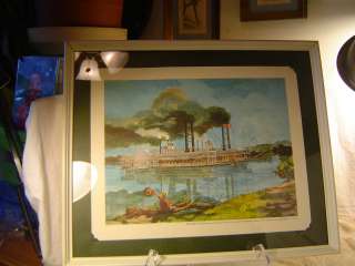 Nicely framed Mississippi Riverboats Race print.  