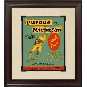  1929 Purdue vs. Michigan Historic Football Program Cover 