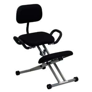  Ergonomic Kneeling Chair with Handles in Black [WL 3439 GG 