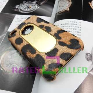   Leopard Designer Leather Plated Chrome Hard Case Cover For iPhone 4 4G