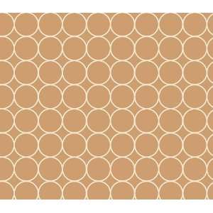    Beige and White Geometric Circles Wallpaper