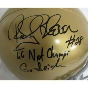 Autographed Rocky Bleier Helmet   Notre Dame Full Size JSA 