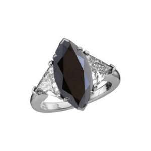   Marquise Cut Black Diamond &VS Diamond Engagement Ring 14K Jewelry