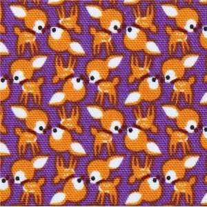  purple baby deer Kokka oxford cloth fabric Bambi Japan 
