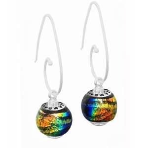   Rainbow Swirl Dichroic Glass Interchangeable Bead Earrings Jewelry