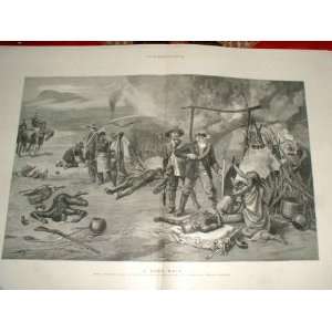  Boer Raid On Native Village S. Africa Antique Print