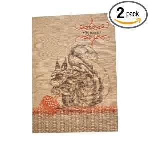  Delphine Squirrel Letterpress Journal, Wood grain Textured 