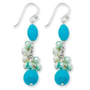  Sterling Silver Turquoise And Freshwater Cultured Pearl 