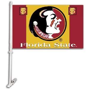   Florida State Seminoles Car Flag W/Wall Brackett