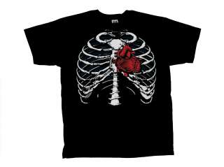 Skeleton T Shirt Ribcage & Heart Rib Cage  