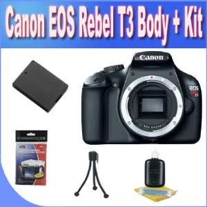  Canon EOS Rebel T3 Body (Black) + Extra Extended Life 