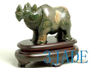Nephrite Jade Carving /Sculpture Rhinoceros Statue  