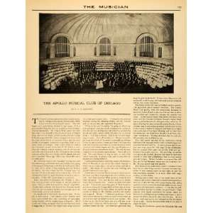  1909 Article Apollo Musical Club Chicago W. S. Mathews 