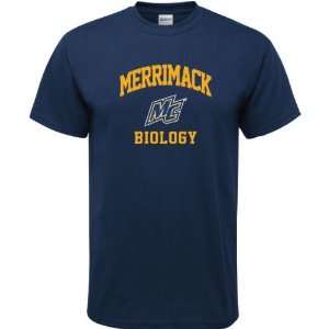  Merrimack Warriors Navy Biology Arch T Shirt Sports 