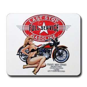 Mousepad (Mouse Pad) Last Stop Full Service Gasoline Motorcycle Girl