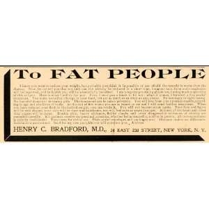   Weight Loss Henry C. Bradford   Original Print Ad