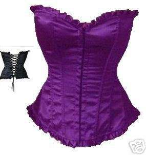 ColorsSexy Satin lace up back Corset Bustier with G String A015 