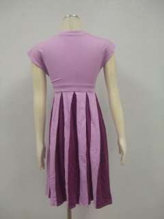   Anthropologie Purple Pleat Empire waist V neck Fashionable Dress Sz XS