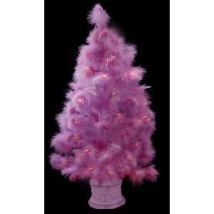 32 Purple Feather Fiber Optic Christmas Tree 