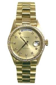  Geneve 14K Solid Gold Mens Presidential Watch   Diamond 