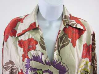 LUCKY BRAND Floral Printed Silk Top Blouse Sz XS  
