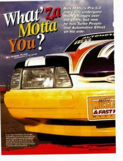Nick Mottas 1993 Ford Mustang Original DRAG CAR 2000 ARTICLE  