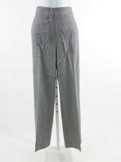 INCOTEX Gray Wool High Rise Wide Leg Pants Slacks Sz 40  