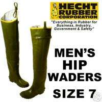 Mens Heavy Duty Rubber Hip Waders   Size 7  